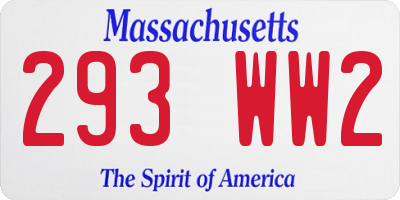 MA license plate 293WW2