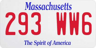 MA license plate 293WW6