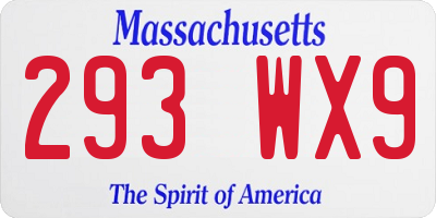 MA license plate 293WX9