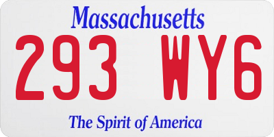 MA license plate 293WY6