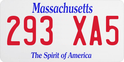 MA license plate 293XA5