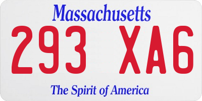 MA license plate 293XA6
