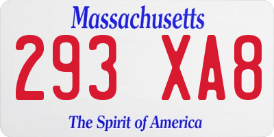 MA license plate 293XA8