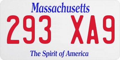 MA license plate 293XA9
