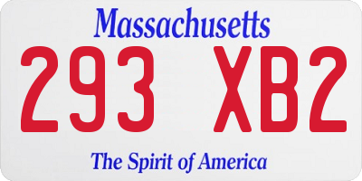 MA license plate 293XB2