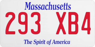 MA license plate 293XB4