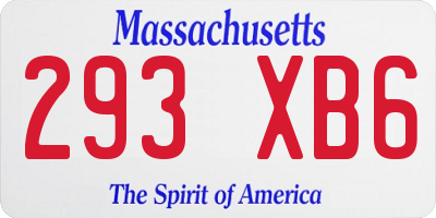 MA license plate 293XB6