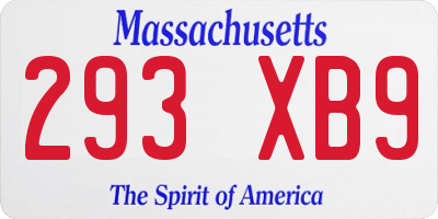 MA license plate 293XB9