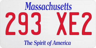 MA license plate 293XE2