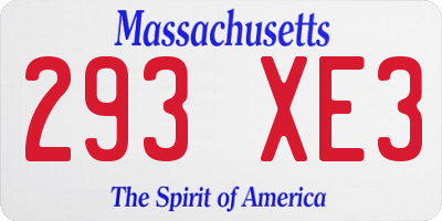 MA license plate 293XE3