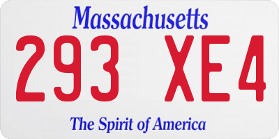 MA license plate 293XE4
