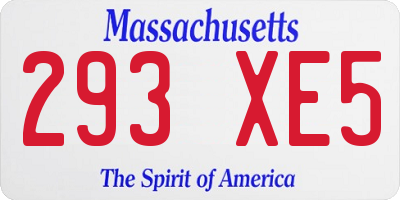 MA license plate 293XE5