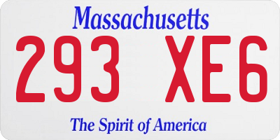 MA license plate 293XE6