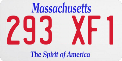 MA license plate 293XF1