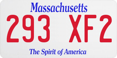 MA license plate 293XF2