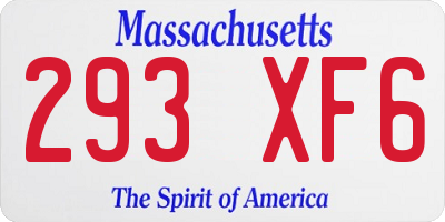 MA license plate 293XF6