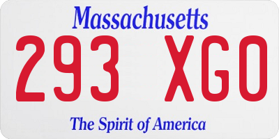 MA license plate 293XG0