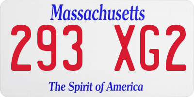 MA license plate 293XG2