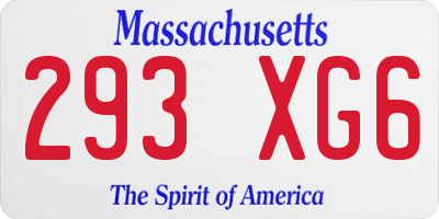 MA license plate 293XG6