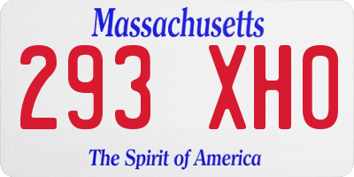 MA license plate 293XH0