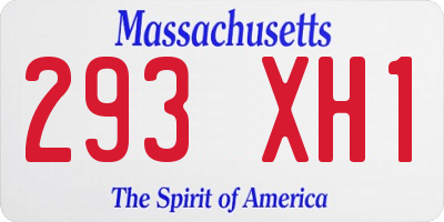 MA license plate 293XH1