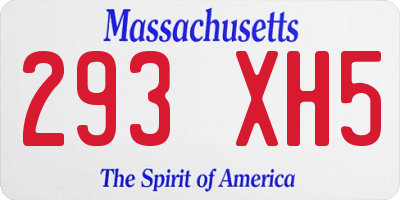 MA license plate 293XH5
