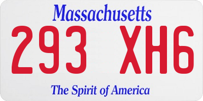 MA license plate 293XH6