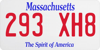 MA license plate 293XH8