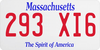 MA license plate 293XI6