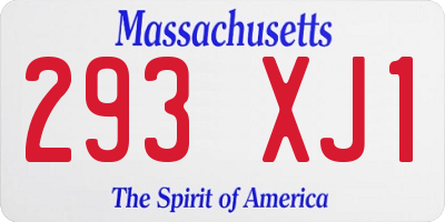 MA license plate 293XJ1