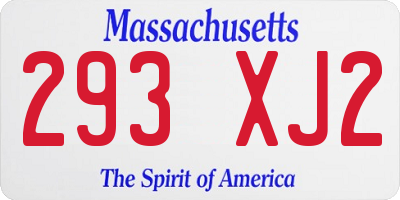 MA license plate 293XJ2