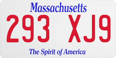MA license plate 293XJ9