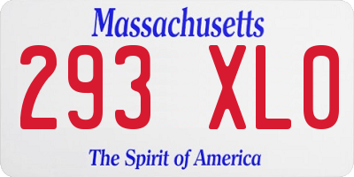 MA license plate 293XL0