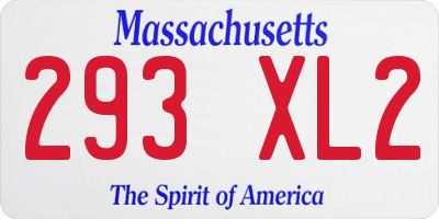 MA license plate 293XL2