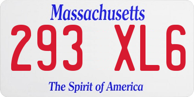 MA license plate 293XL6