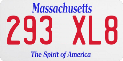 MA license plate 293XL8