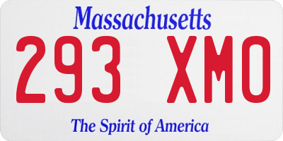 MA license plate 293XM0