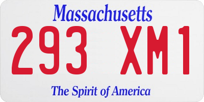 MA license plate 293XM1
