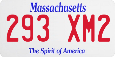 MA license plate 293XM2