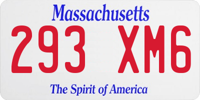 MA license plate 293XM6