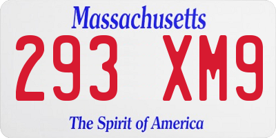 MA license plate 293XM9