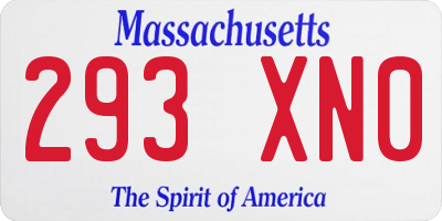 MA license plate 293XN0