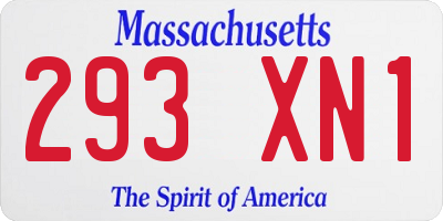 MA license plate 293XN1