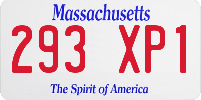 MA license plate 293XP1