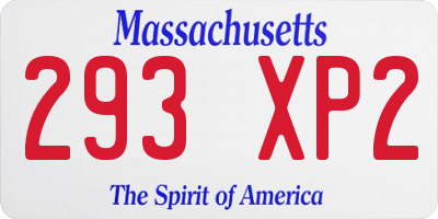 MA license plate 293XP2