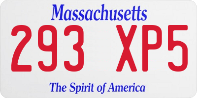 MA license plate 293XP5