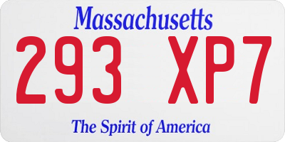 MA license plate 293XP7