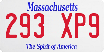 MA license plate 293XP9