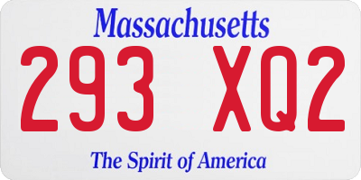 MA license plate 293XQ2