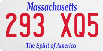 MA license plate 293XQ5